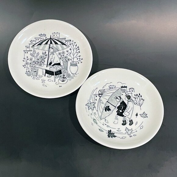 Arabia Other - Arabia Finland Emilia by Raija Uosikkinen Small Plates 3.75" diameter Set of 2